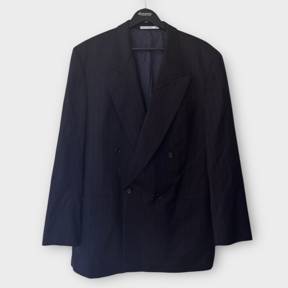 Hugo Boss Made in USA Pinstripe Double Breasted Blazer